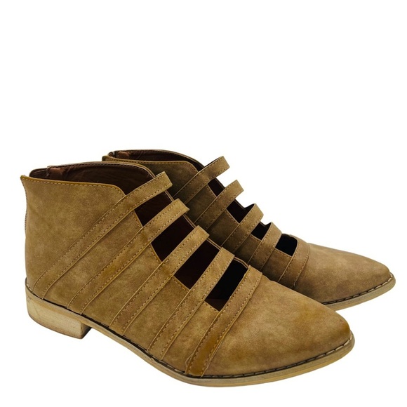 Tan Faux Leather Florence Ankle Boot Size 6 - Picture 2 of 10